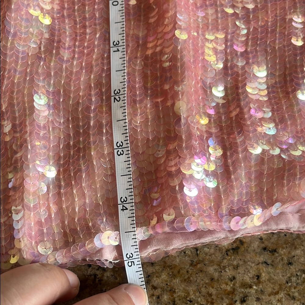 Pink Sequin Cocktial Dress with beaded Detail perfect for Special Occacion - Picture 15 of 16